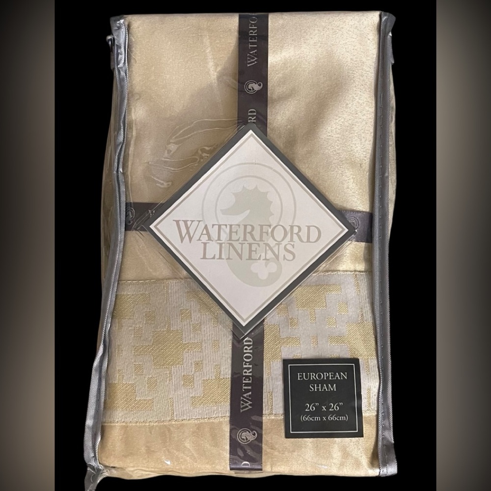 Waterford Linens Copeland European Sham in Champagne New in Package